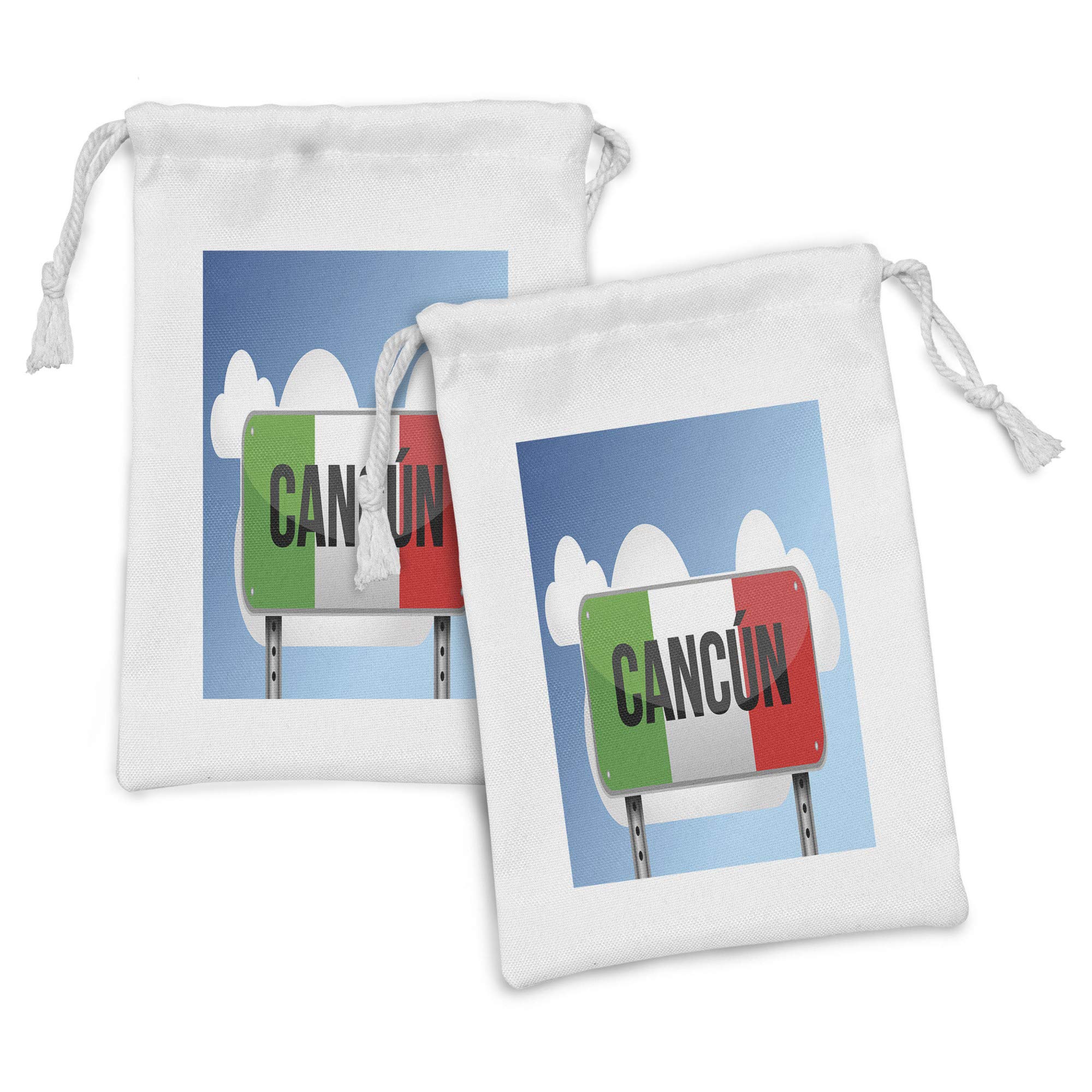Ambesonne 2-Pack Fabric Drawstring Pouches - 9
