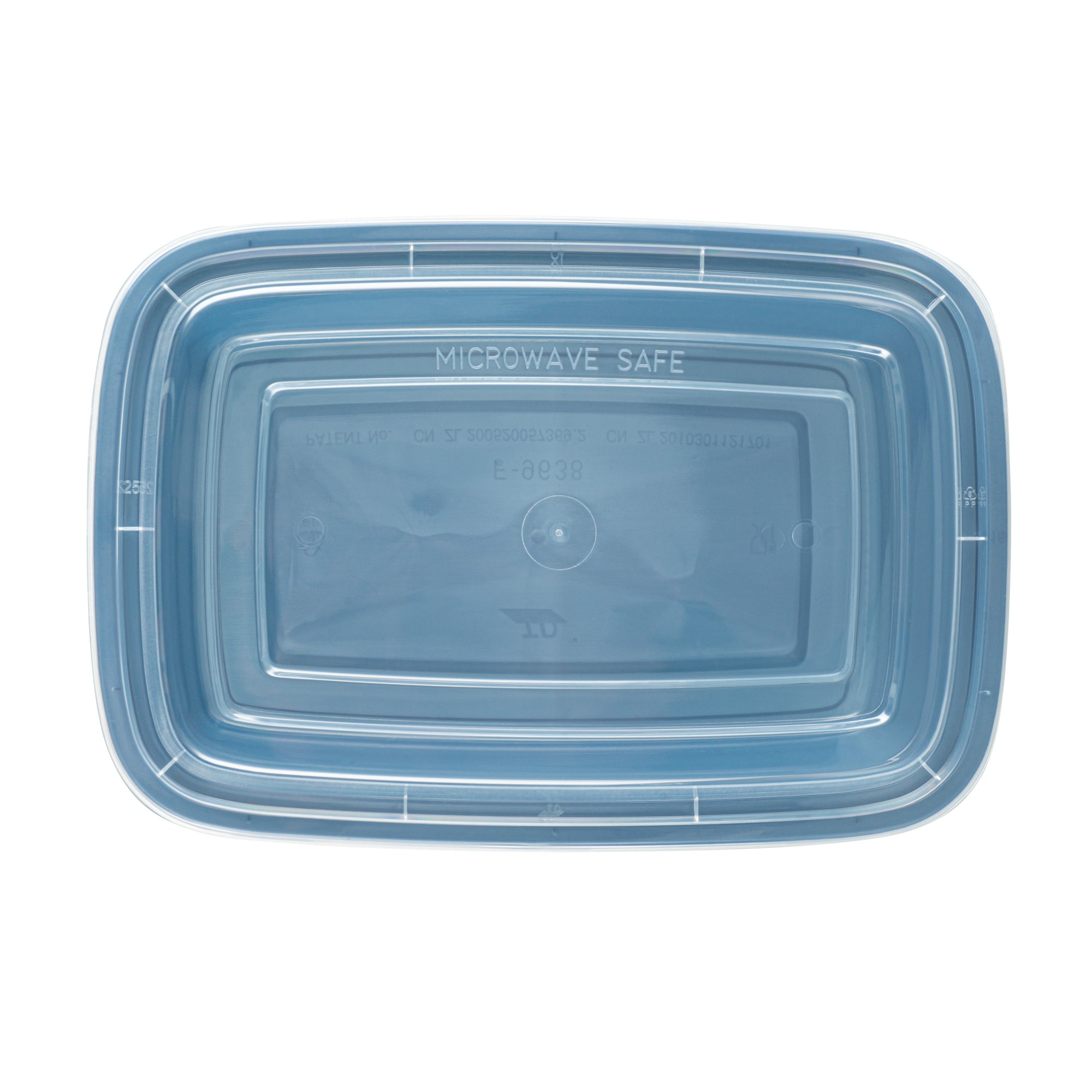 38 oz Rectangle Midnight Blue Plastic To Go Containers with Clear Lids - 100 Pack (8.75