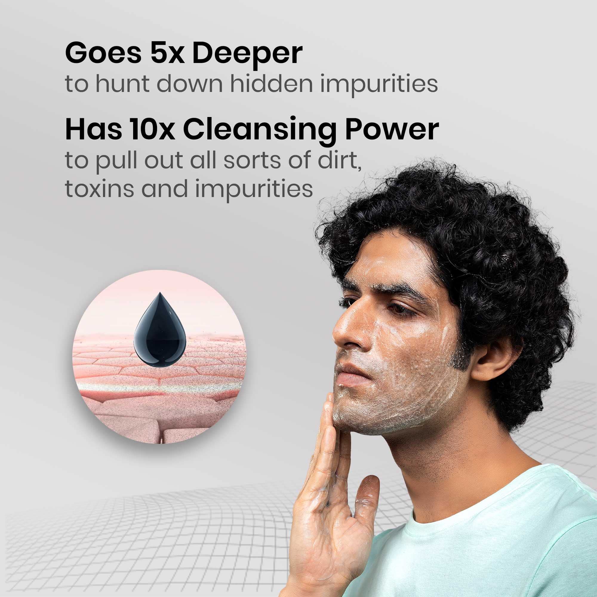 Bombay Shaving Company Charcoal Face Wash for Men - Oil Control, Fights Acne & Pollution, Deep Cleansing, 50g - Perfect for Daily Skincare & Travel