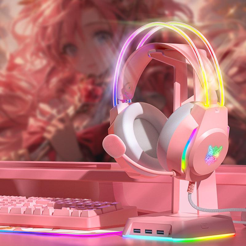 ONIKUMA X26 Gaming Headset with RGB Lights, Noise Cancelling Wired Headphones for PC, PS4, Xbox - Perfect for Competitive Gaming & Late-Night Sessions