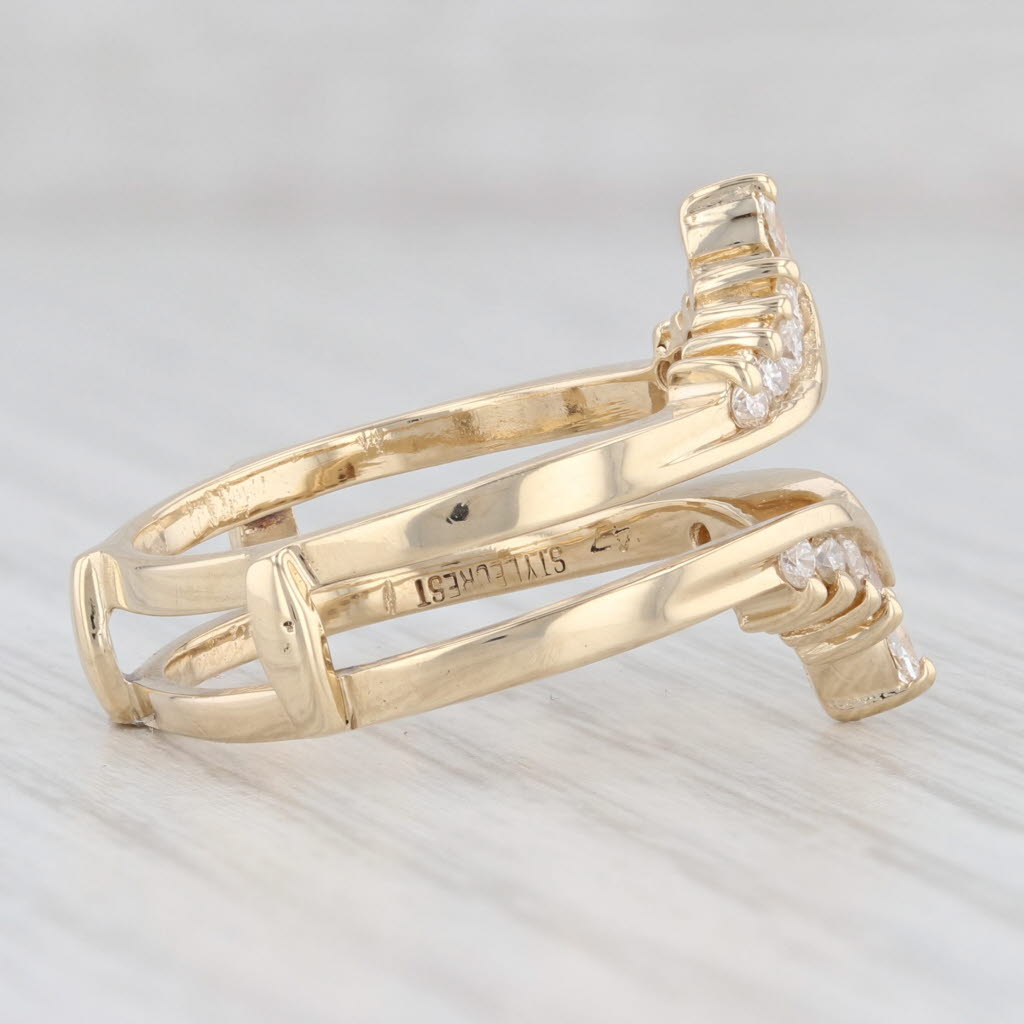 0.47ctw Diamond Ring Jacket Guard - 14k Yellow Gold Size 7 Wedding Band for Women - Perfect Bridal Jewelry Gift for Engagement, Anniversary & Special Occasions