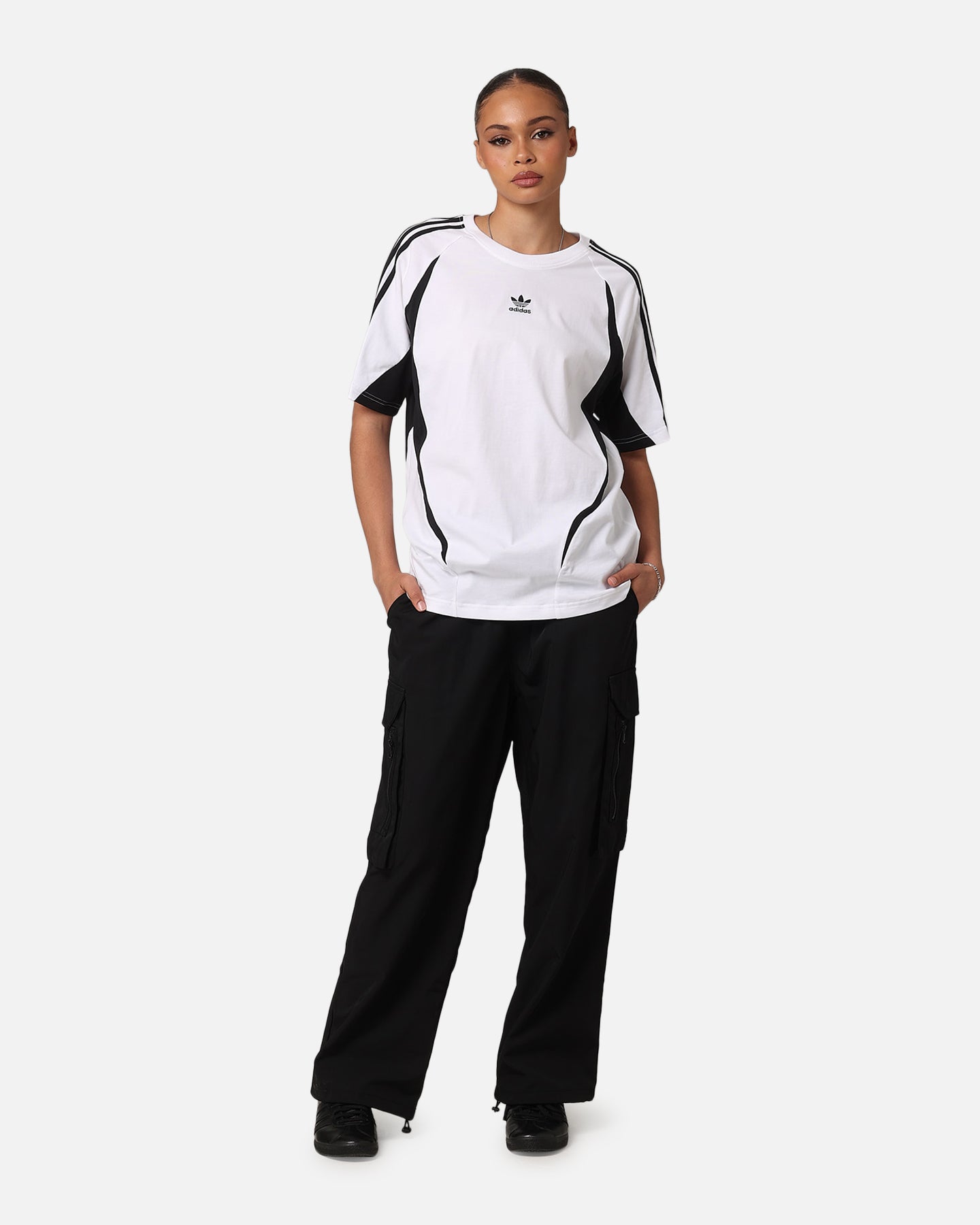 Adidas Archive T-Shirt for Men - Classic White & Black Cotton Tee - Casual Wear, Street Style, Gym & Everyday Outfits