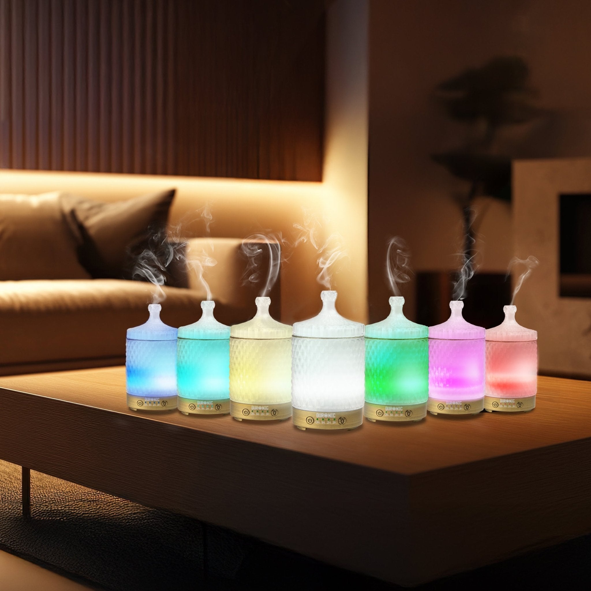 Duronic AD31 100ml Essential Oil Diffuser - Ultrasonic Aromatherapy Humidifier with 7 Color LED Lights for Home, Office, Bedroom & Spa | Perfect for Relaxation, Sleep & Stress Relief | Compact & Quiet Design