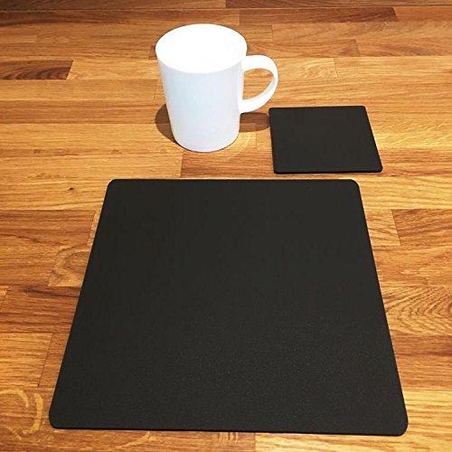 Premium Square Placemat and Coaster Set - Mocha Brown - Set of 8 Large Placemats with Matching Coasters - Perfect for Dining Table, Kitchen, and Home Decor