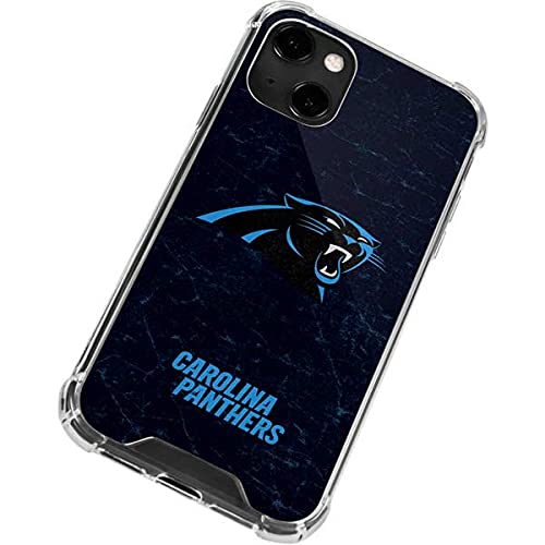 Officially Licensed NFL Carolina Panthers Distressed Design Clear Phone Case for iPhone 13 - Protective Slim Cover with Scratch-Resistant Back | Perfect for Football Fans, Game Days & Panthers Pride