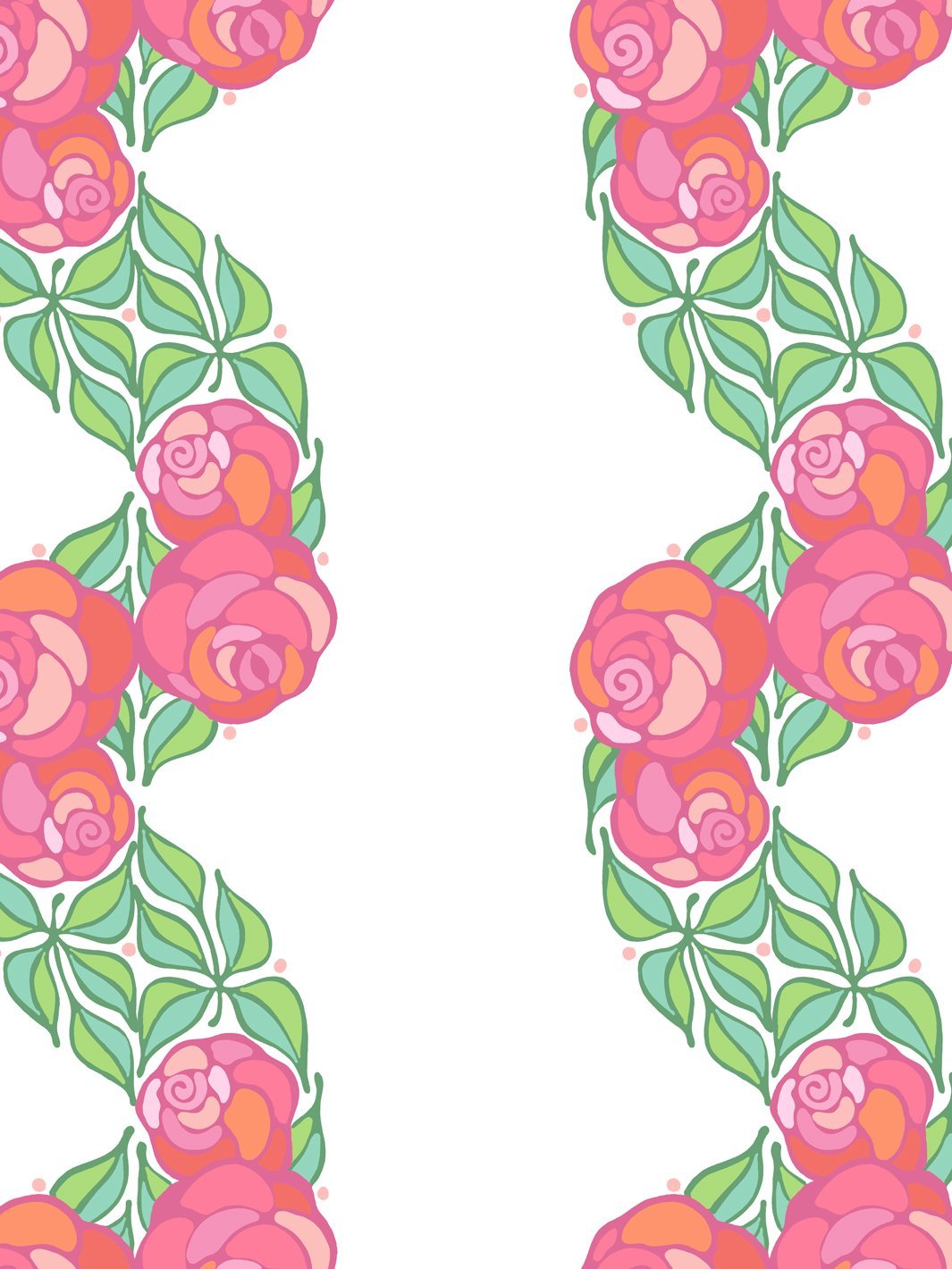 Barbie™ Berry Groovy Floral Stripe Wallpaper - Peel and Stick Removable Wallpaper for Bedroom, Nursery, Living Room Decor