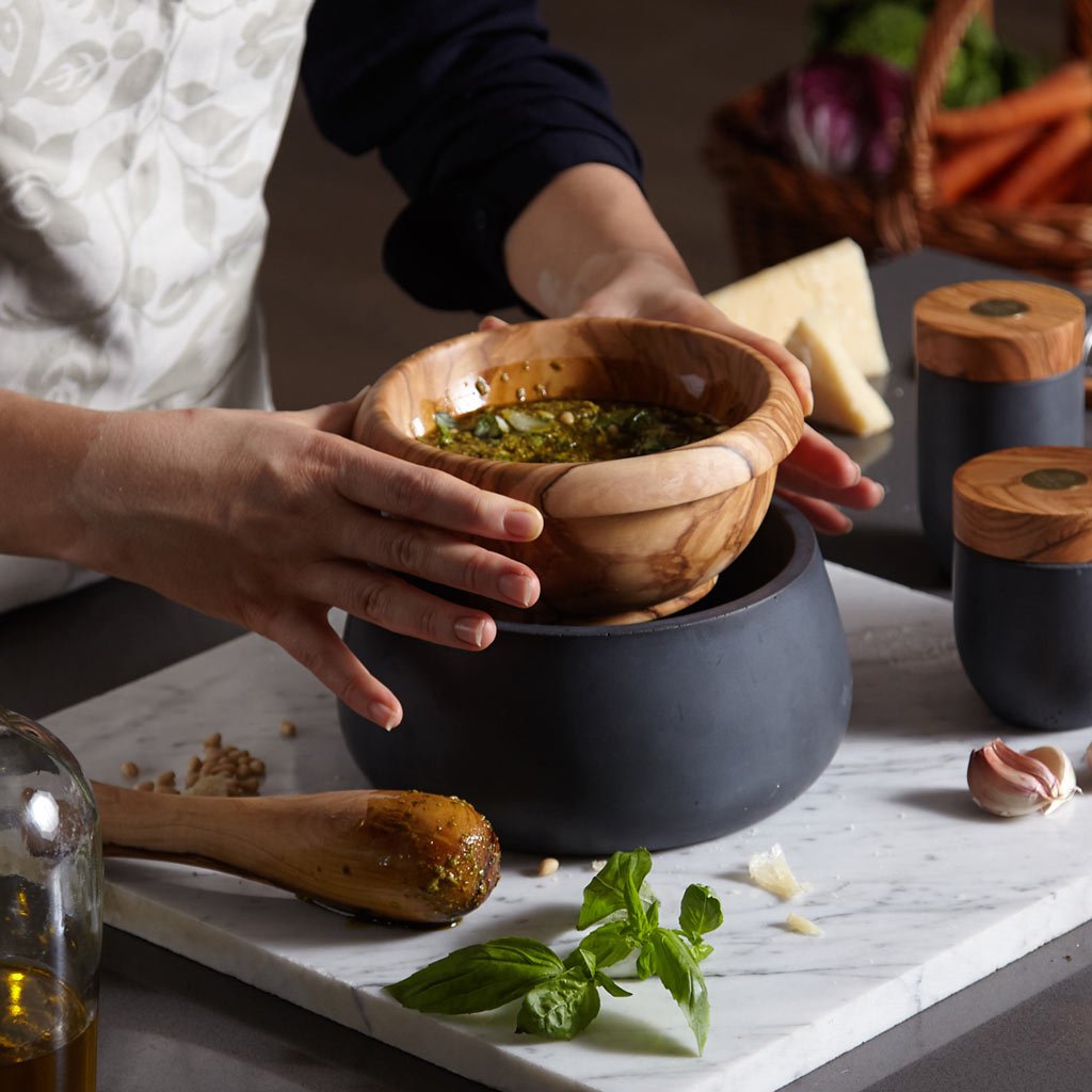 Premium Bérard Millenari Mortar and Pestle Set - Natural Stone Spice Grinder for Herbs, Seeds & Garlic - Perfect for Cooking, Baking & Crafting DIY Spice Blends