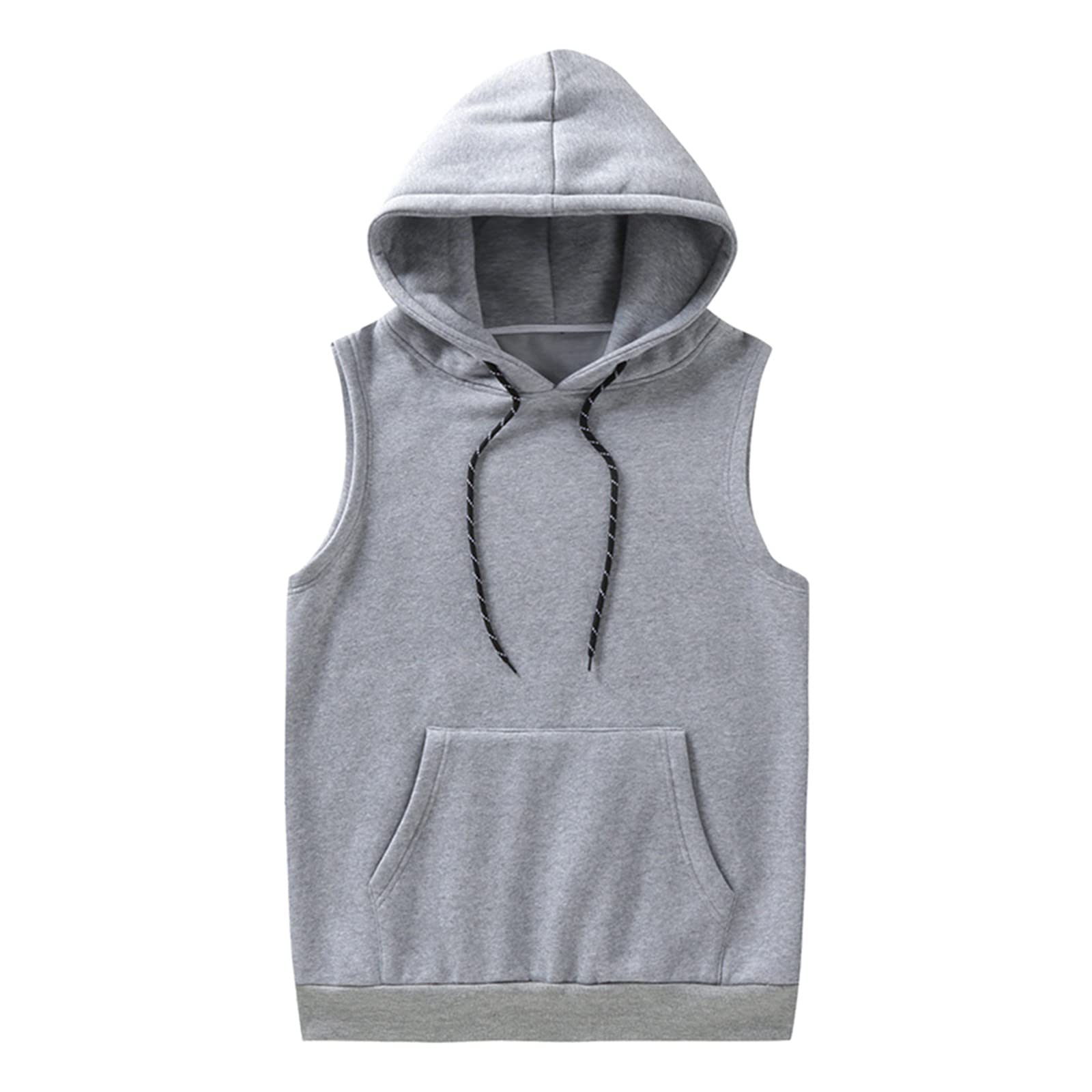 BilyBY Men's Sleeveless Hooded Tank Top with Pocket - Casual Solid Color Muscle Shirt for Gym, Workout & Summer Streetwear