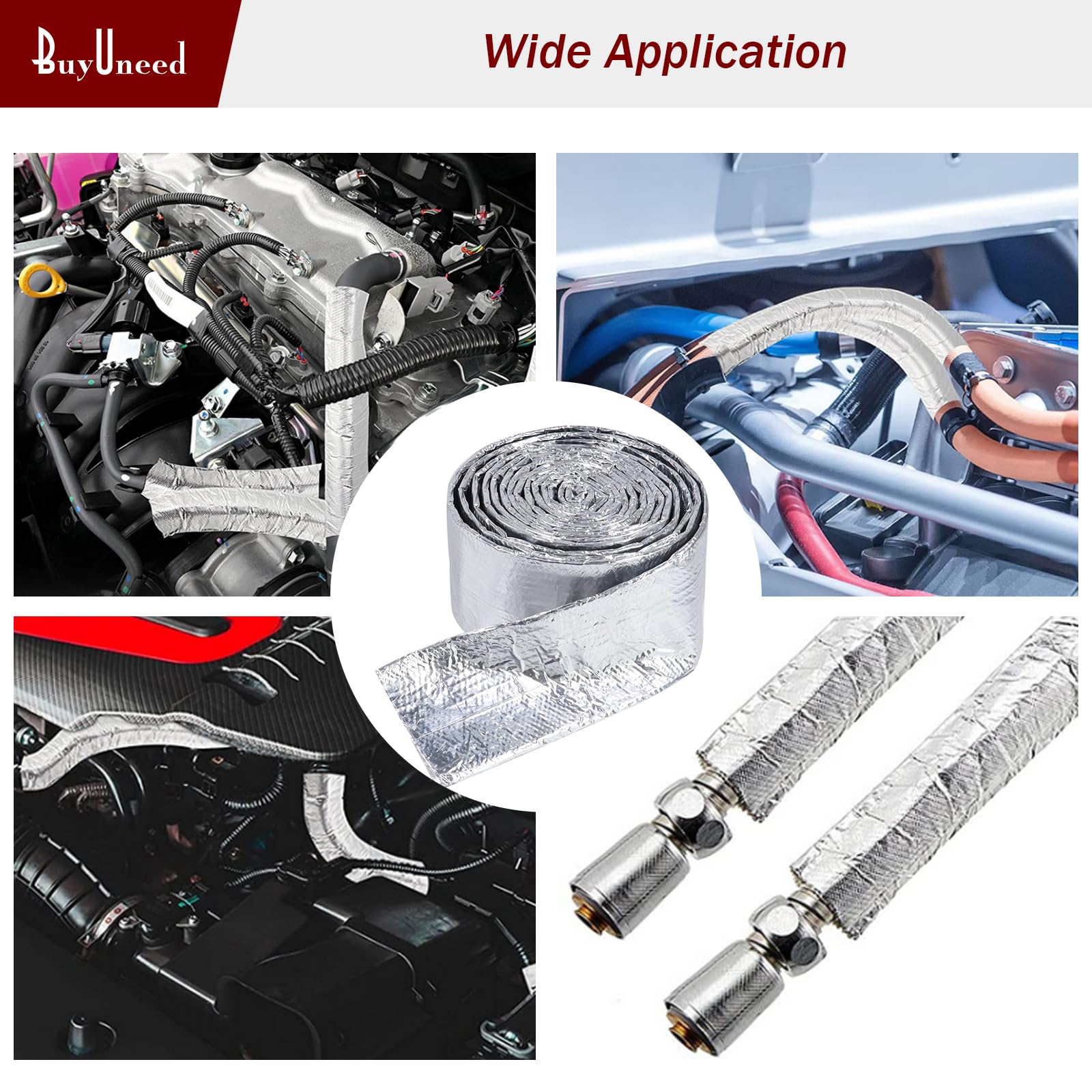 High-Temp Car Aluminized Sleeving Heat Shield Roll - 3/8