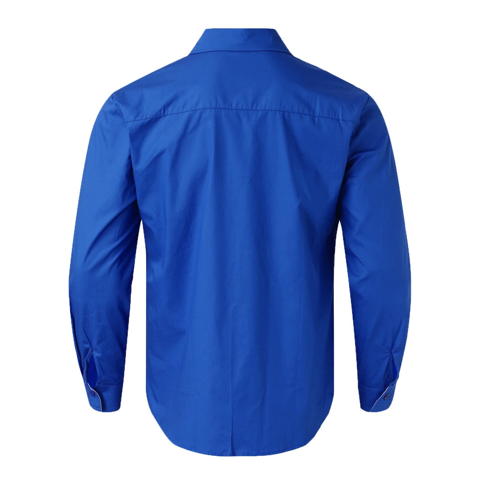 WUAI Men's Slim Fit Formal Business Dress Shirt - 100% Cotton Long Sleeve Button Down Shirt for Office, Interviews & Special Occasions