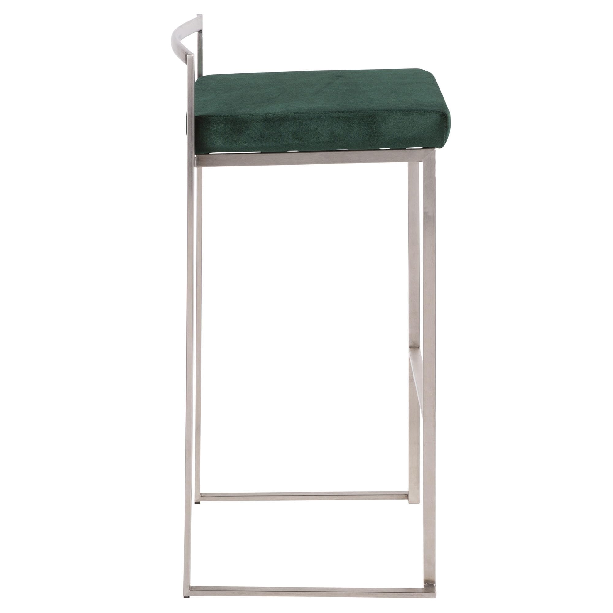 Fuji Stacker Bar Stool Set of 2 - Modern Adjustable Bar Chairs for Kitchen Island, Pub & Home Bar - Durable Counter Height Stools for Dining & Entertainment Areas