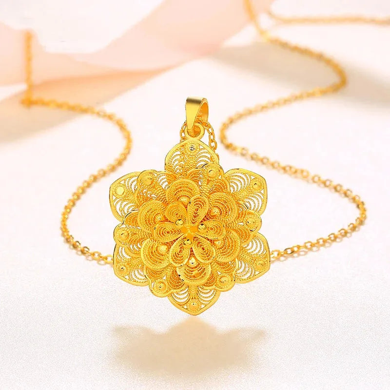 24K Pure Gold Pendant Necklace - 999 Solid Real Gold Charm for Women & Men | Elegant Classic Party Jewelry Gift | Perfect for Weddings, Anniversaries & Special Occasions | 2023 Trending Fashion Accessory