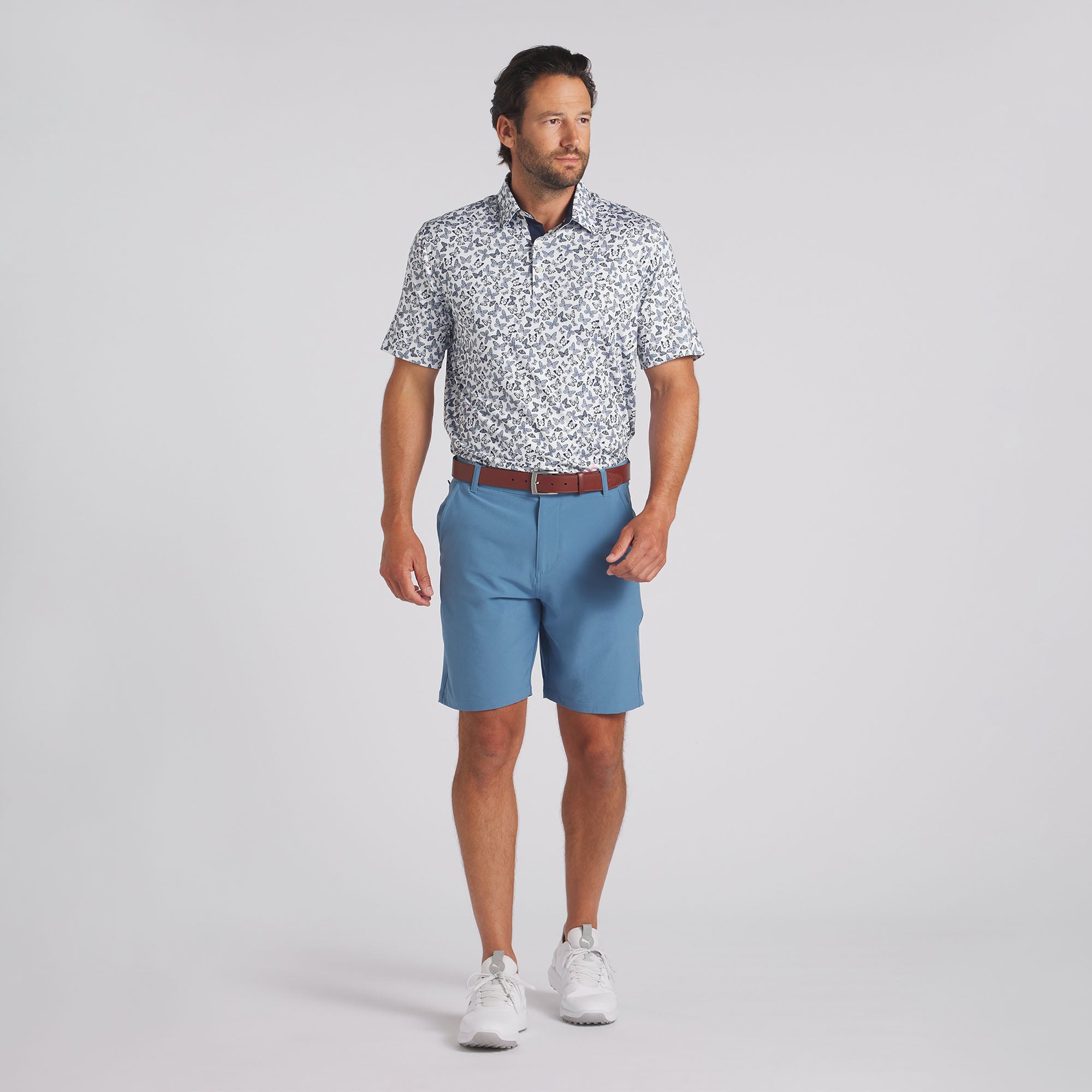CLOUDSPUN Butterflies Golf Polo Shirt for Men - Breathable & Moisture-Wicking Performance Top for Golfing, Casual Wear & Outdoor Activities