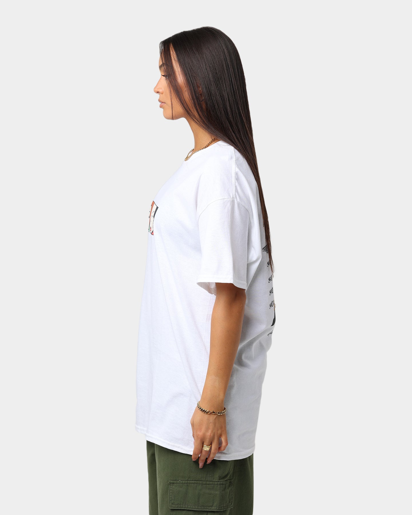 American Thrift X Daria Girls' White Graphic T-Shirt - Casual Cotton Tee for Everyday Wear & Street Style Outfits