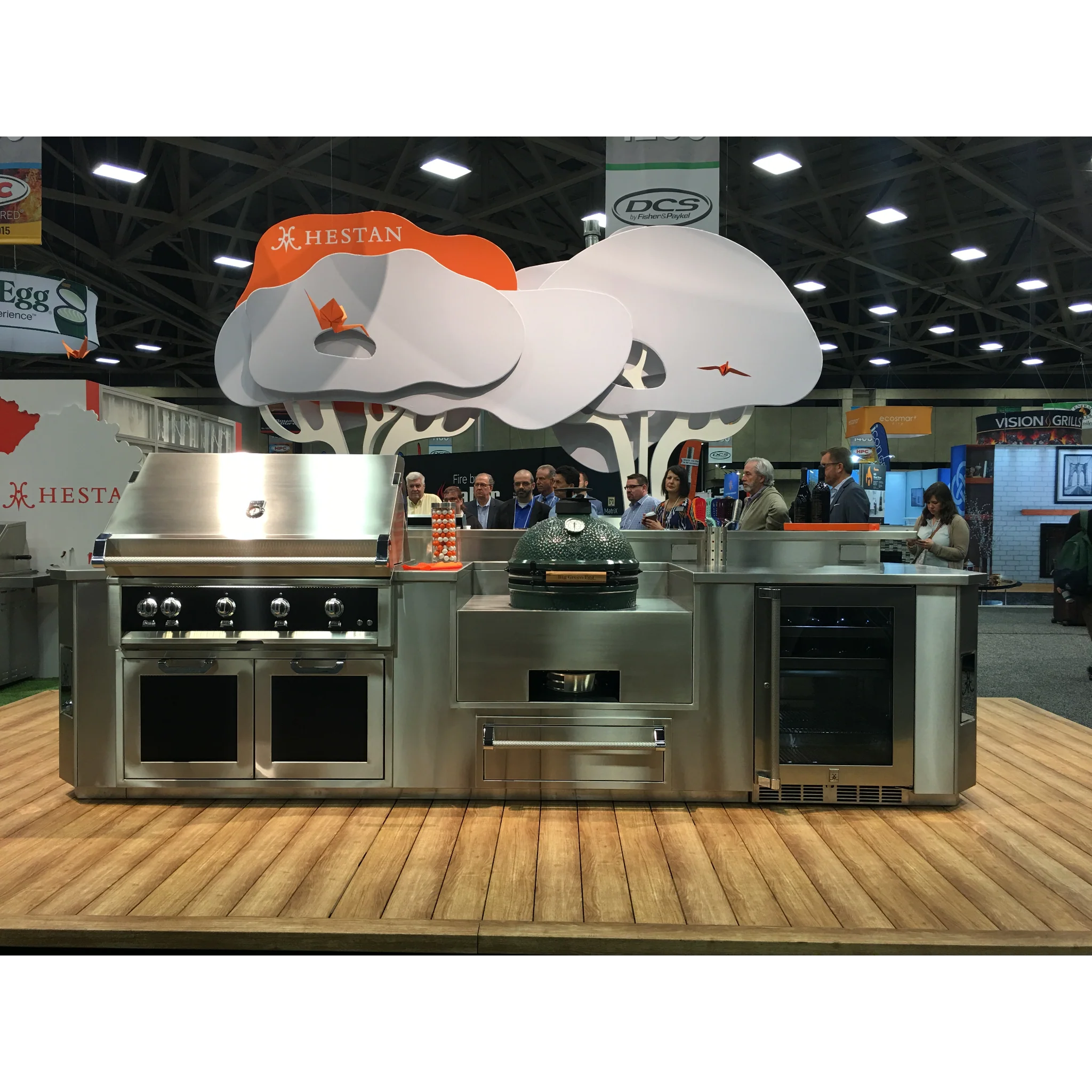 Hestan 12 Ft. GE Series Kitchen Island with Kamado Cutout - Premium Outdoor Cooking Station for Backyard BBQs and Patio Entertaining | GESK12