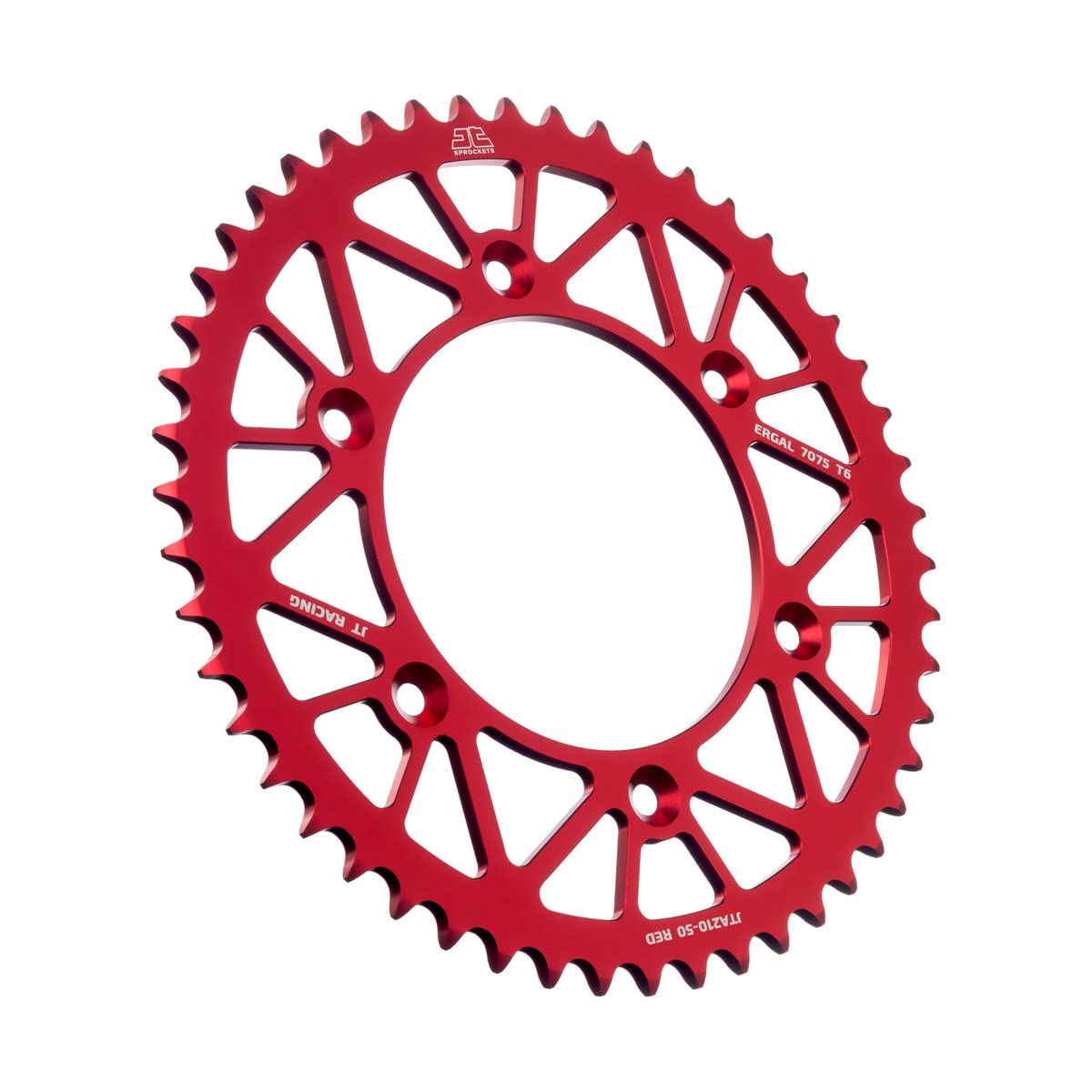 JT Sprockets JTA210.50RED Red Racelite Anodized Aluminum 7075 T6 Rear Sprocket - High Performance Motorcycle Sprocket for Racing & Off-Road Bikes - Durable & Lightweight Upgrade for Yamaha, Honda, Kawasaki