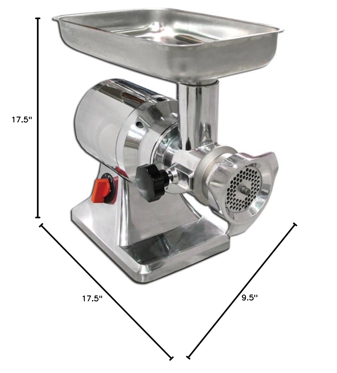 FTS12 Commercial Electric Meat Grinder - Heavy Duty 1200W Stainless Steel Meat Mincer for Home Kitchen & Restaurant Use - Perfect for Grinding Beef, Pork, Chicken & Making Sausages, Burgers, Pet Food