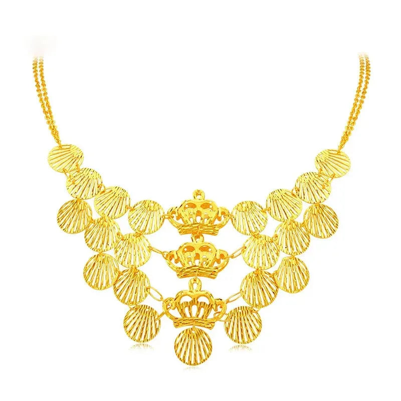 24K Pure Gold Necklace Real AU 999 Solid Gold Chain for Women - Elegant Classic Party Jewelry Gift for Her - Trendy & Upscale Fine Jewelry for Weddings, Anniversaries & Special Occasions - 2023 New Arrival