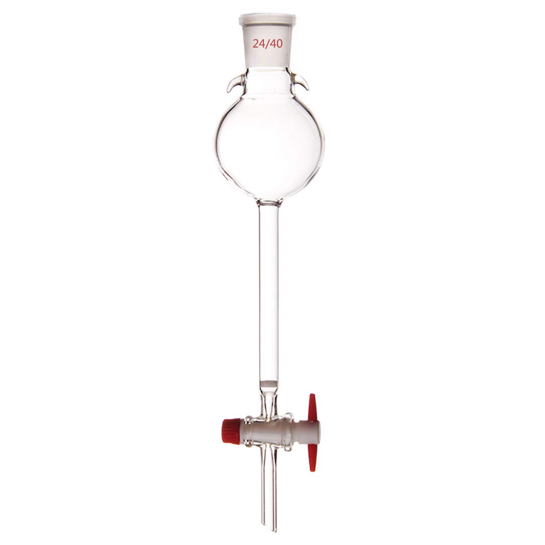40mm O.D. Glass Chromatography Column with 24/40 Joint, G3 Sand Core & PTFE Stopcock - 300mm Length for Liquid Storage & Chemical Separation - Perfect for Lab Experiments, Research & Analytical Chemistry