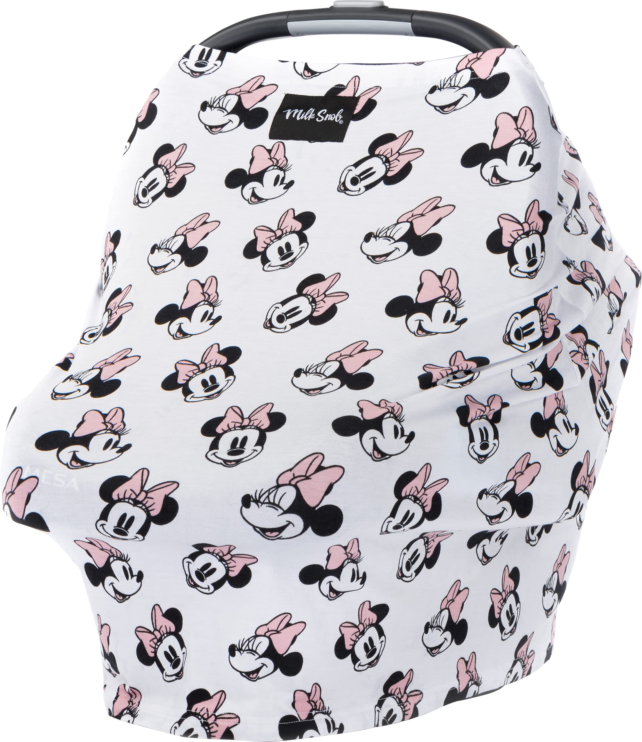 **Disney Minnie Mouse Infant Car Seat Cover & Nursing Cover - 360° Breathable Stretchable Multi-Use for Baby Carriers, Strollers & Breastfeeding - Disney Collection Original by Milk Snob**    *(Perfect for On-the-Go Moms – Use in Cars, Shopping Trips, Parks & Nursing in Public)*