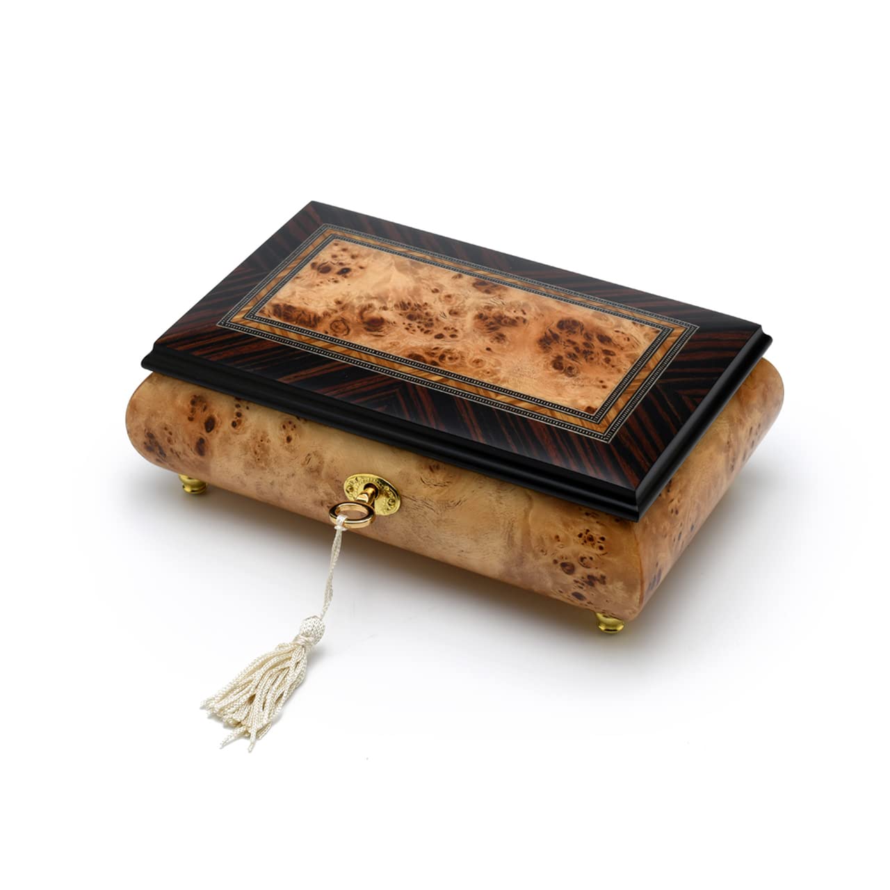 30-Note Italian Music Jewelry Box with Lock & Key - Classic Wooden Keepsake Box Plays Moonlight Serenade - Perfect for Jewelry Storage, Gift Giving & Home Decor