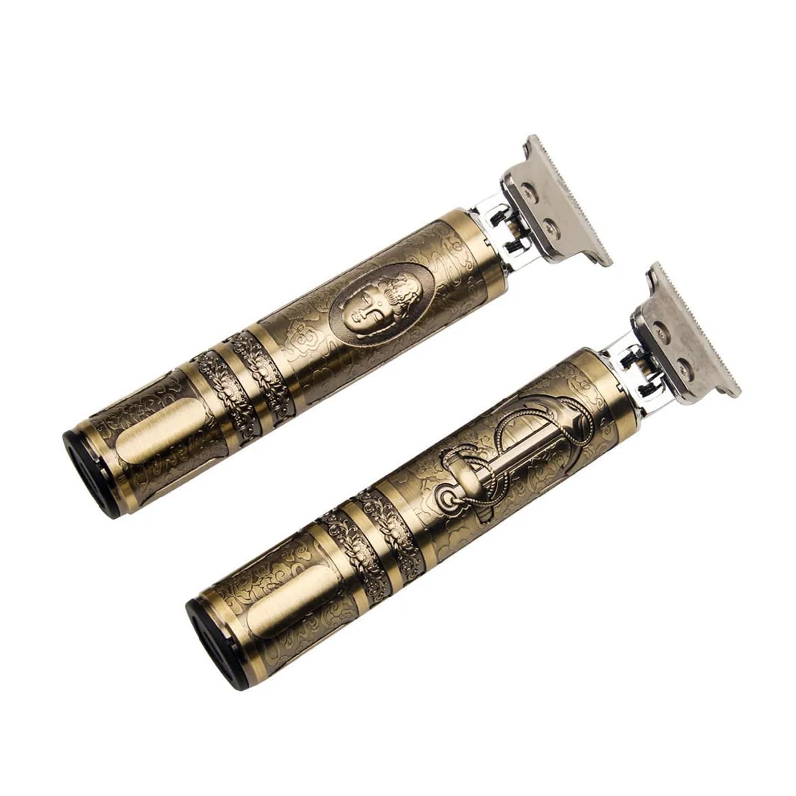 Professional T9 Men's Electric Shaver - Stainless Steel Cutter Head, Digital Display, Waterproof & Metal Body - Perfect for Home Grooming, Travel & Wet/Dry Shaving (Buddha Design)