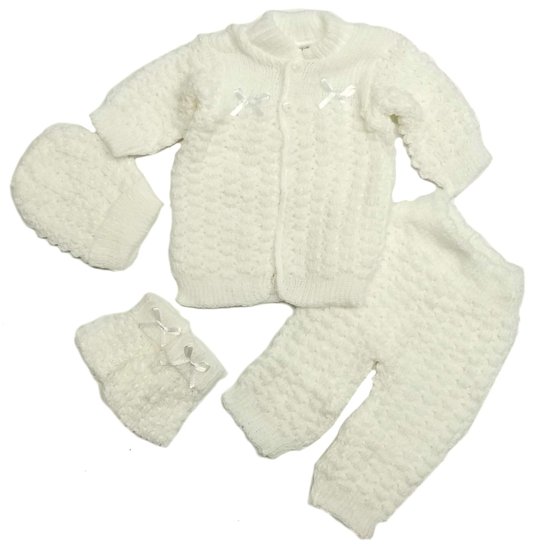 Adorable Unisex Newborn Baby Winter Crochet Set - 4-Piece Warm Outfit for Boys & Girls | Perfect for Holiday Photos & Cold Weather
