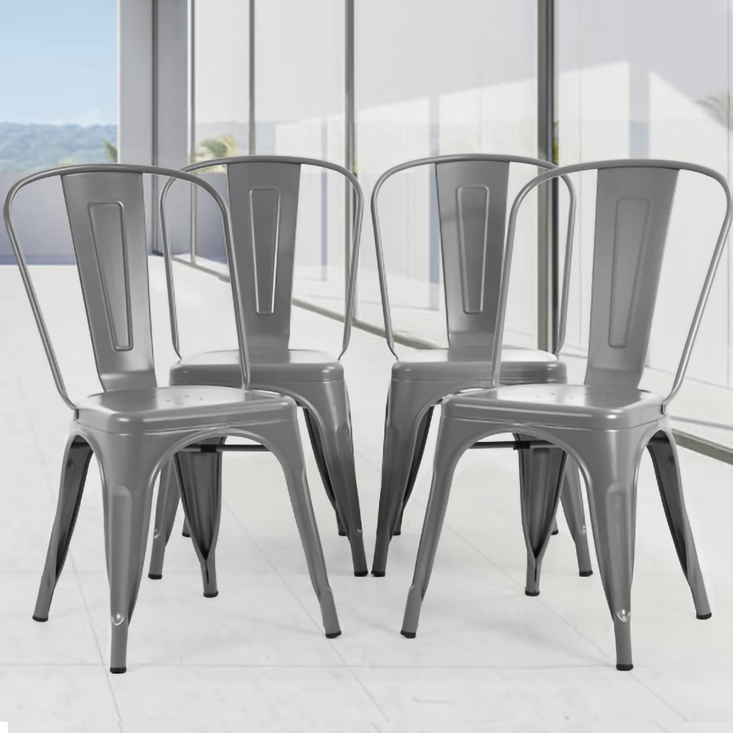 4 Pack Metal Dining Chairs - 18