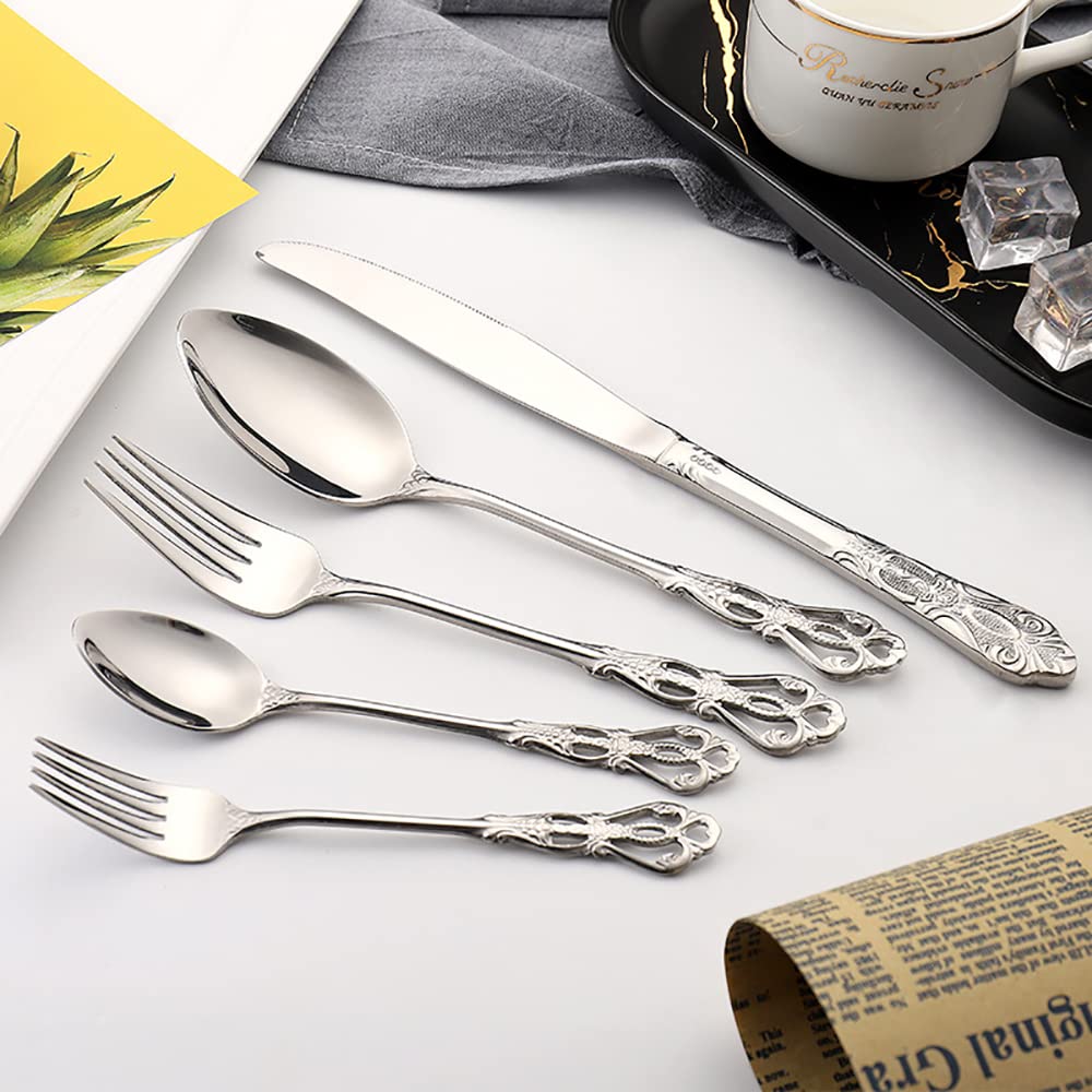 Royal Gold Stainless Steel Flatware Set - 30-Piece Modern Silverware for Wedding & Festival (Service for 6) - Elegant Dining Utensils for Special Occasions & Dinner Parties