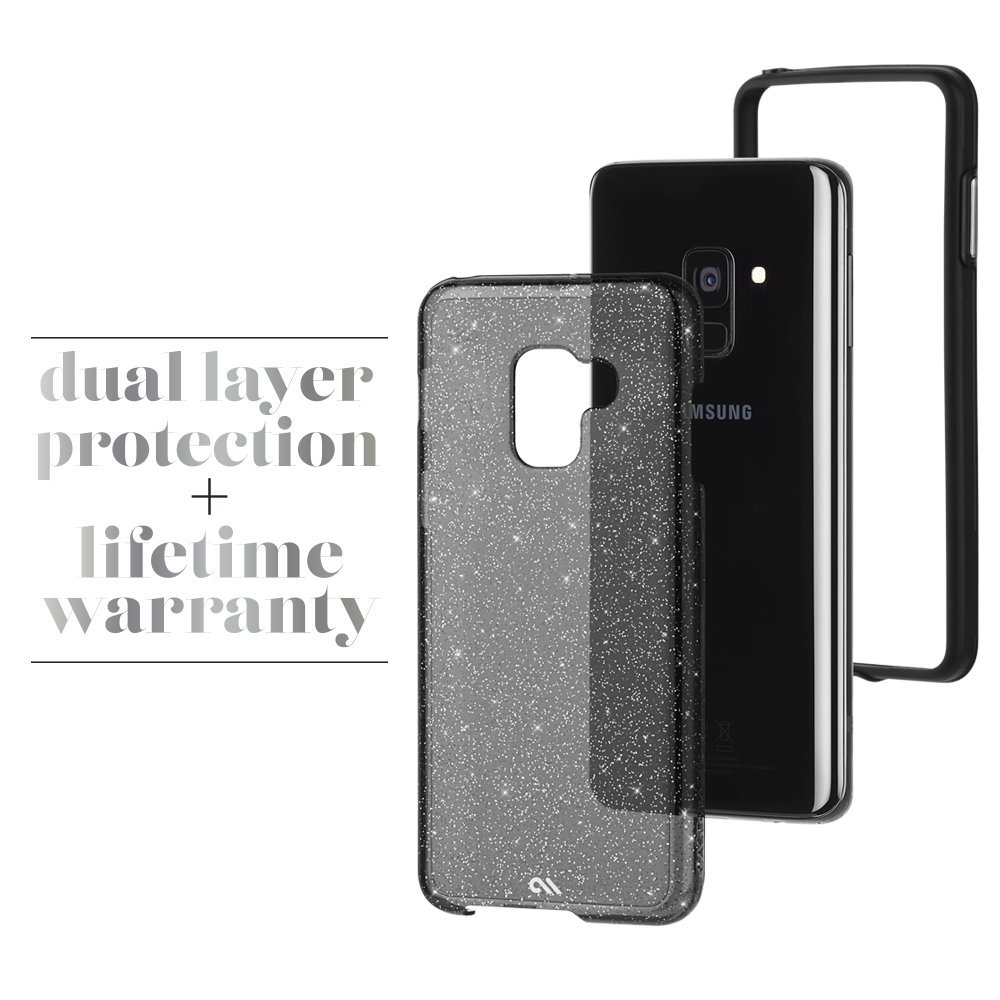 Samsung Galaxy A8 Sparkling Case - Sheer Glam Noir for Night Out