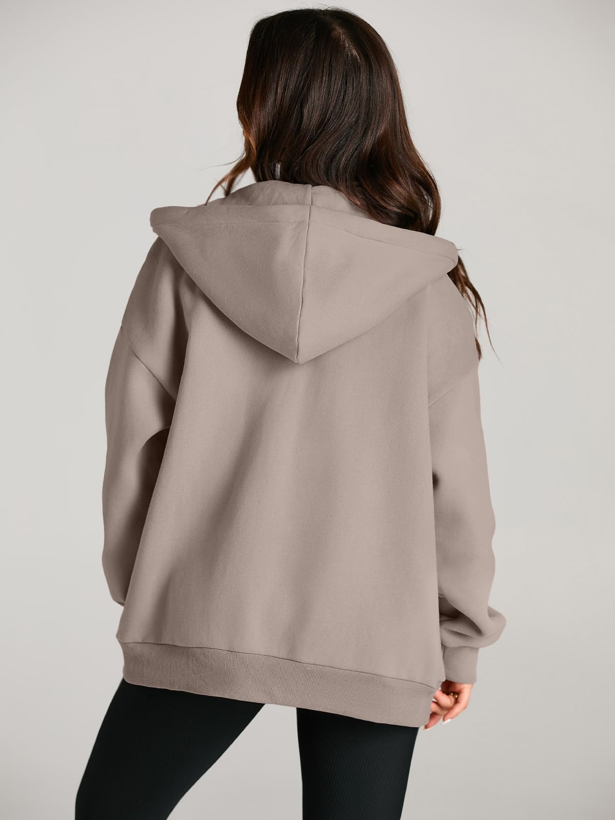 EFAN Women's Oversized Zip Up Hoodie with Drawstring & Pocket - Cute Fall Jacket Casual Sweatshirt for Streetwear, Lounge & Outdoor Activities