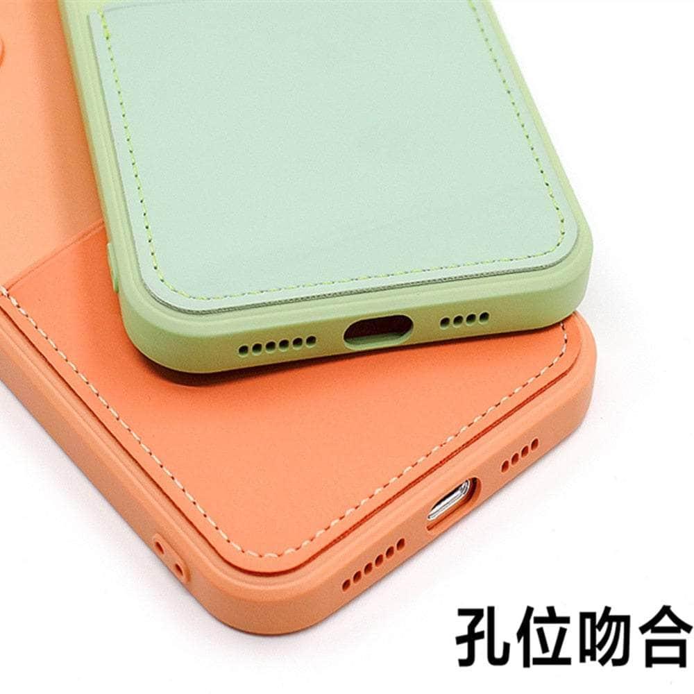iPhone 14 Pro Max Silicone Card Holder Wallet Case - Slim Protective Cover with RFID Blocking for Credit Cards & ID - Perfect for Everyday Use, Travel, and Commuting