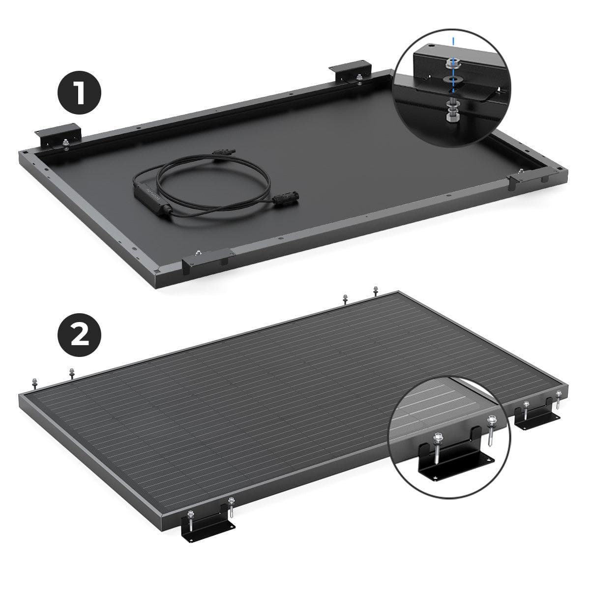 EcoFlow Rigid Solar Panel Mounting Feet - Heavy Duty Bracket Kit for RV, Boat & Off-Grid Power Systems - Perfect for Outdoor Solar Panel Installation & Secure Mounting