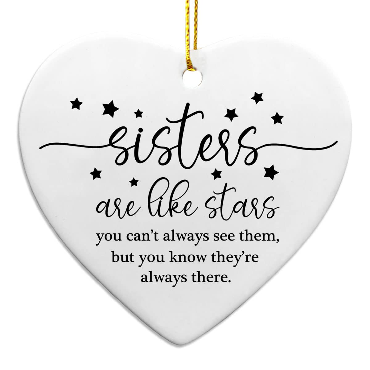 Sister Keepsake Heart Ceramic Gift - Best Birthday Present for Sister from Sister, Best Friend & Bestie Gift for Women, Long Distance Friendship Keepsake, Perfect for Anniversaries & Special Occasions