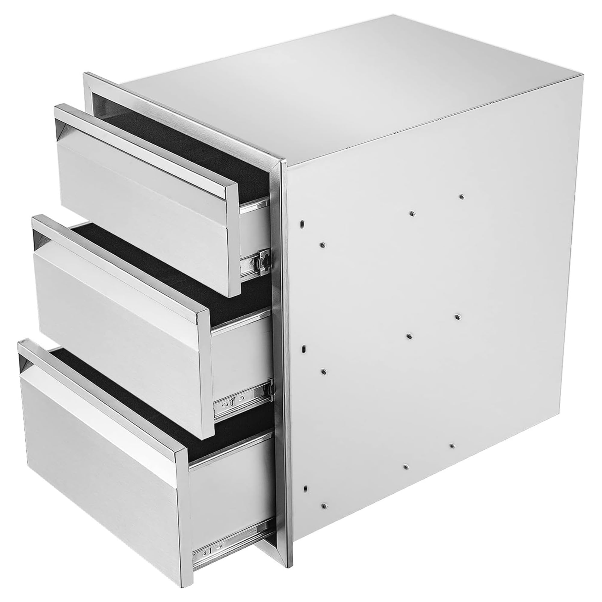 **Stainless Steel Outdoor Kitchen Drawers - Flush Mount BBQ Island Built-In Drawer, Weatherproof for Outdoor Kitchen & Grill Station (16