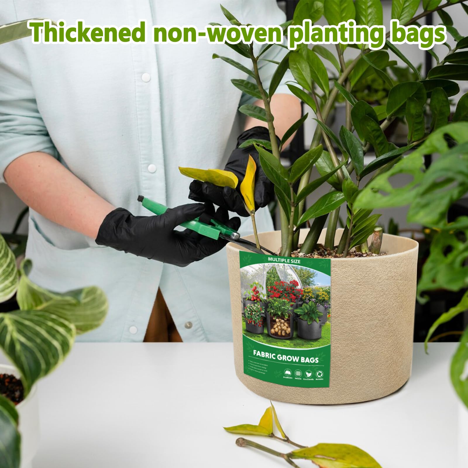 Bestio 1 Gallon Plant Grow Bags - 8 Pack Heavy Duty 300G Non-Woven Fabric Pots for Vegetables, Fruits, Flowers - Perfect for Backyard Gardening, Outdoor Planting & Indoor Hydroponics