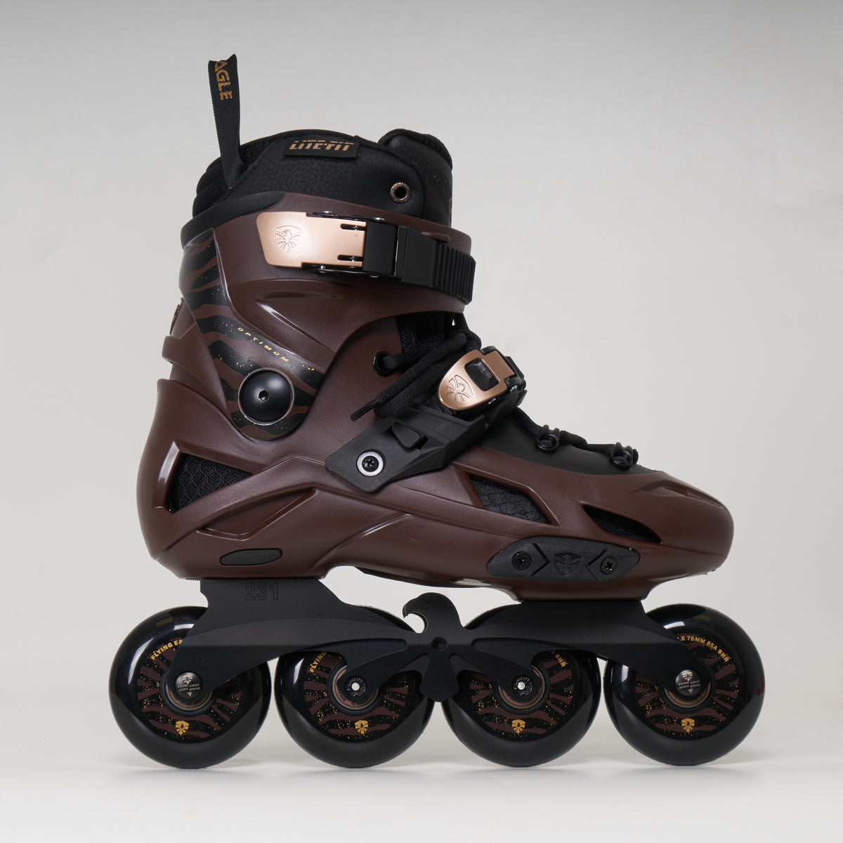 Flying Eagle F7 Optimum Dual Density Inline Skates for Men & Women - Comfortable Brown Rollerblades for Fitness, Outdoor & Indoor Skating