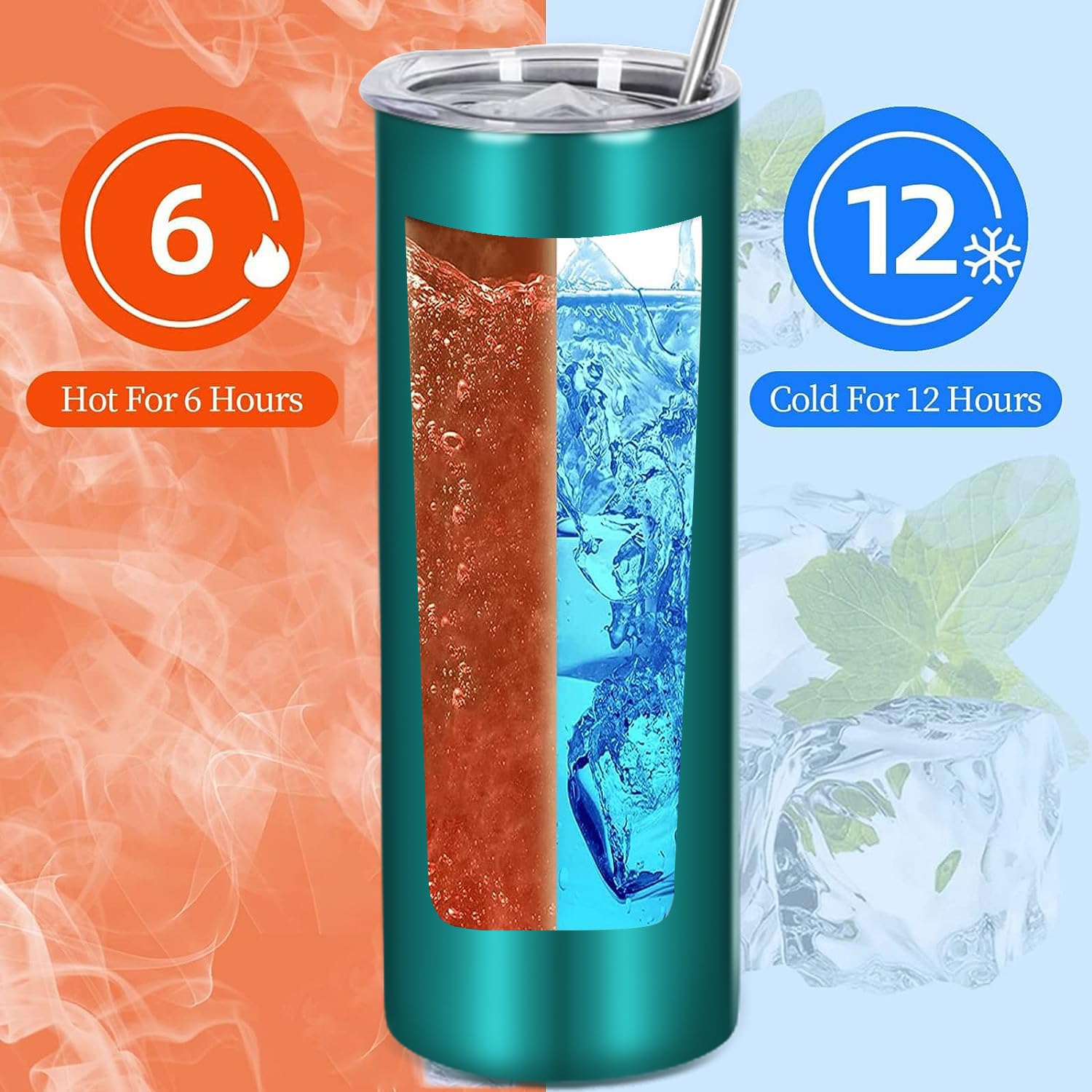 **Personalized Tumbler Cups for Women - Custom Engraved Name & Birth Flower - 20oz Insulated Skinny Tumbler with Lid & Straw - Unique Birthday, Bridesmaid, Valentine's Day Gifts - Perfect for Coffee, Tea & On-the-Go Hydration**