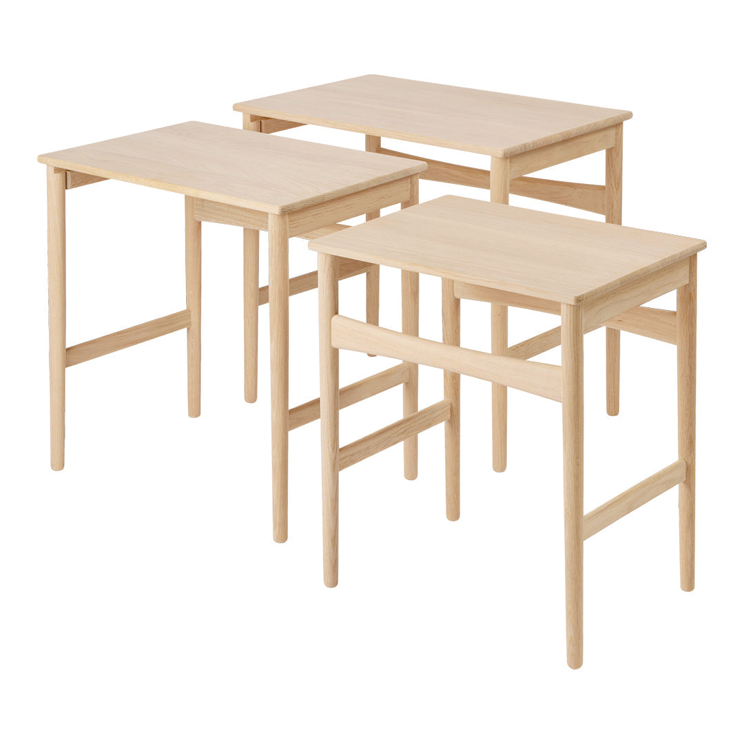 CH004 Modern Nesting Coffee Tables Set of 3 - Space Saving Side Tables for Living Room, Bedroom, Office - Lightweight Multi-Level End Tables with Sturdy Metal Frame (Black)