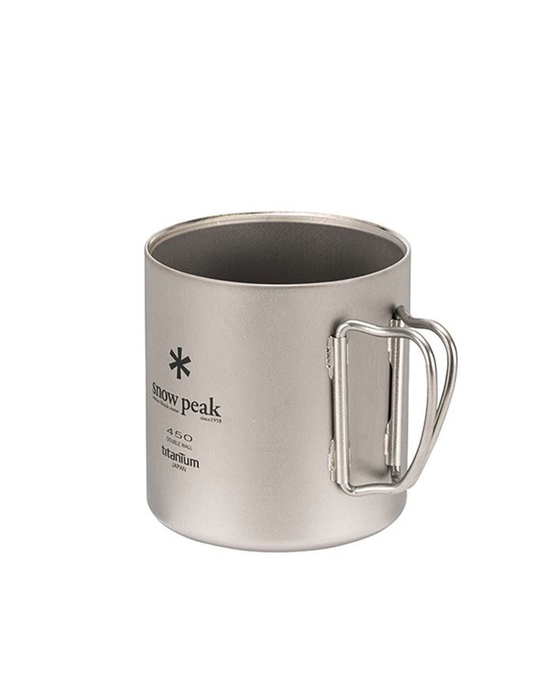 Double Wall Insulated Titanium Camping Mug 450ml - Lightweight & Durable for Outdoor Hiking, Travel & Hot/Cold Beverages