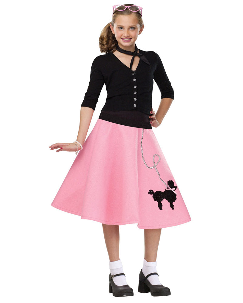 50s Poodle Girl Skirt - Vintage 1950s Rockabilly Swing Skirt with Poodle Design for Women | Perfect for Retro Parties, Rockabilly Dances & Pinup Fashion