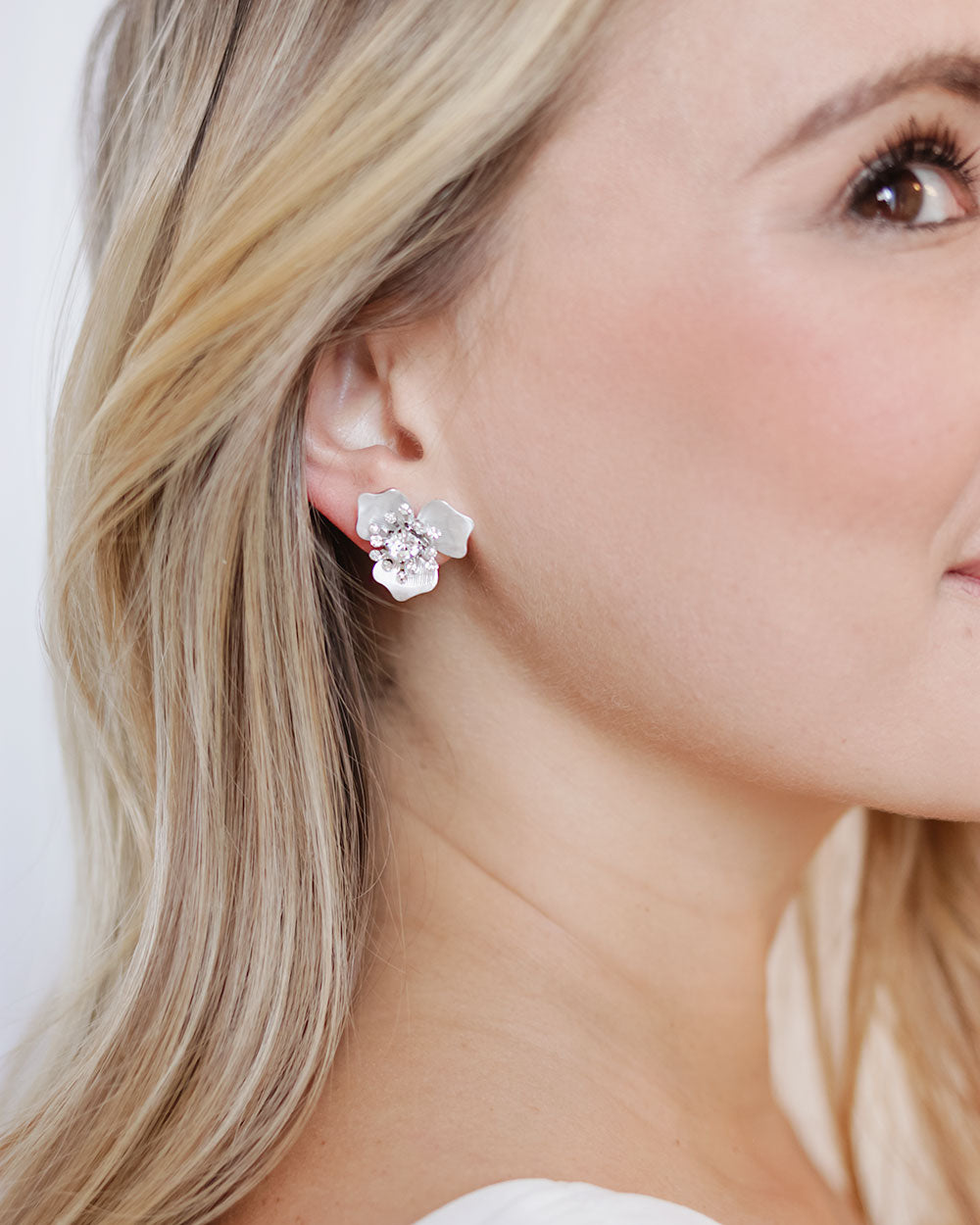Kacie Floral Stud Earrings for Women - Elegant Rose Gold Flower Studs for Daily Wear & Special Occasions