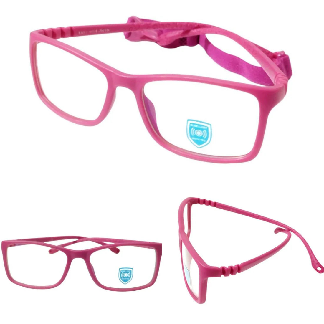 Unbreakable Kids Flexible Glasses with Adjustable Strap - Rectangle Frame for Ages 4-8 Years (Model S306) - Perfect for Sports, School & Outdoor Activities
