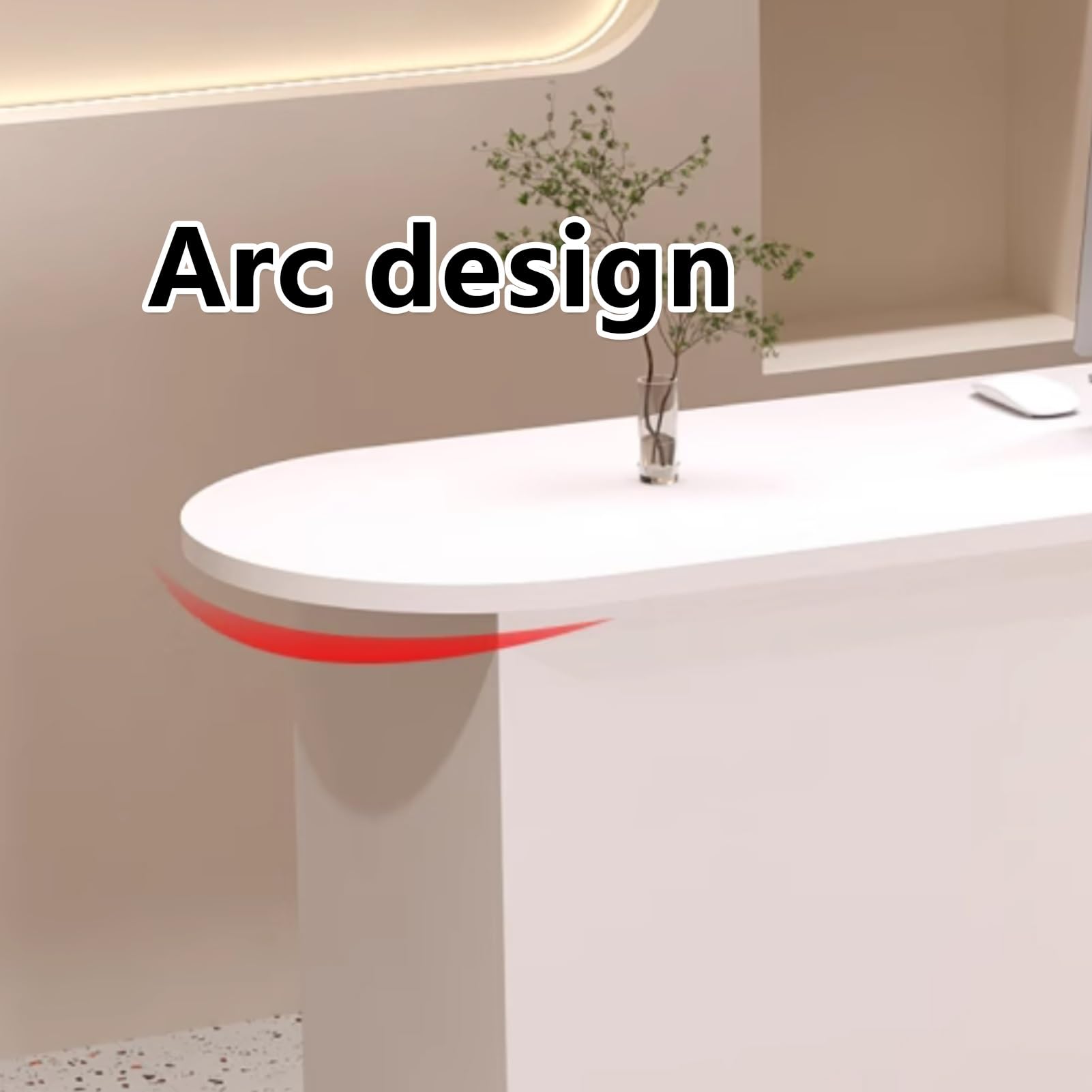 Modern Wooden Reception Desk with Lockable Drawers - Elegant Front Counter for Hotel, Office, Salon & Retail Stores - Perfect for Lobby, Checkout & Customer Service Areas (White)