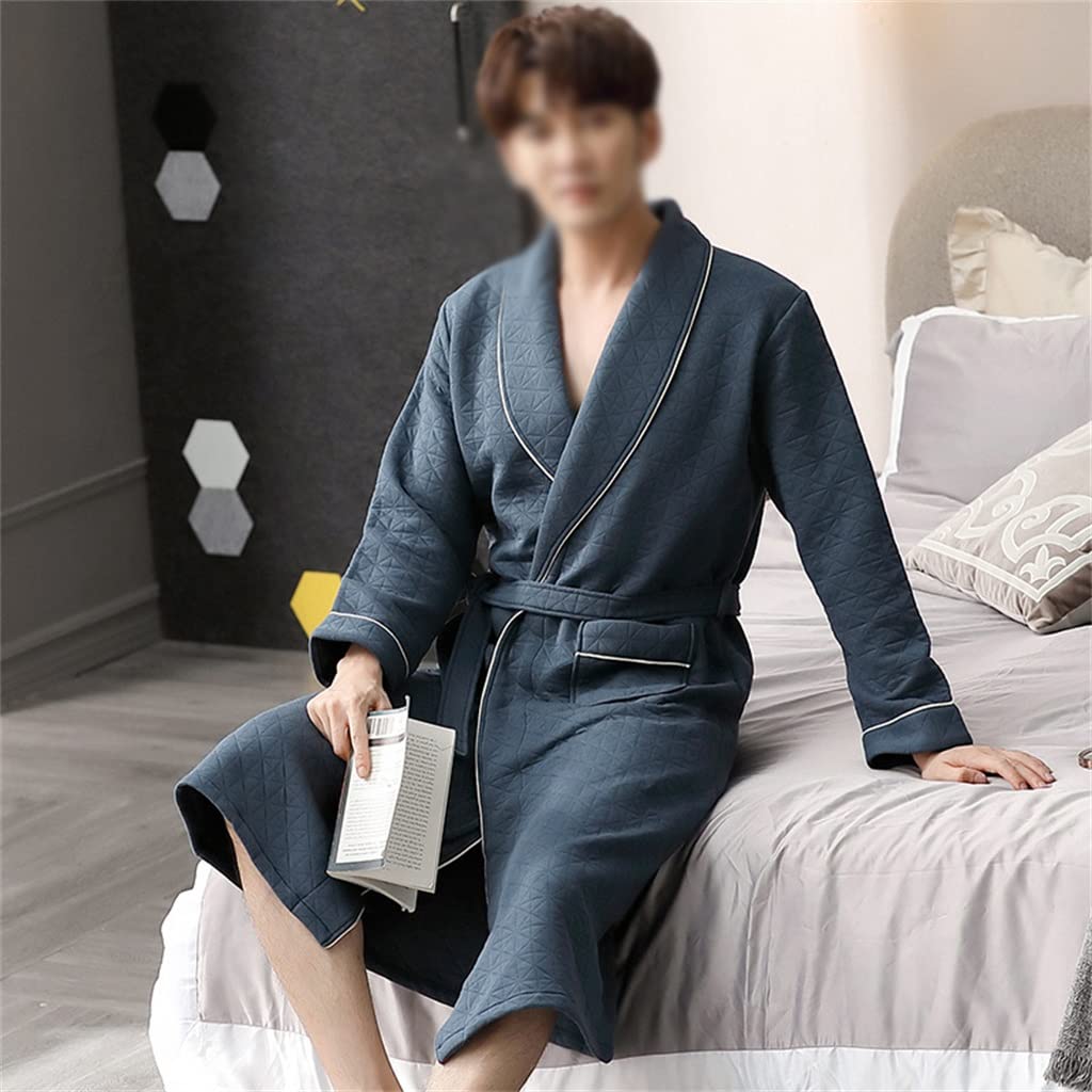 Premium Cotton Men's Bathrobe - Soft & Comfortable Hotel-Style Robe for Lounge, Sleepwear & Spa - Ideal for Relaxation, After Shower & Home Comfort (Size B XL)