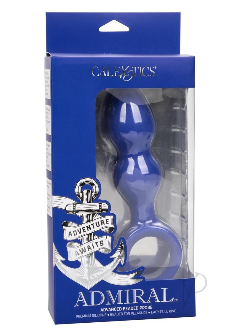 Premium Admiral Advanced Beaded Silicone Anal Probe - Blue | Body-Safe Adult Toy for Pleasure & Prostate Stimulation | Perfect for Couples Play & Solo Exploration