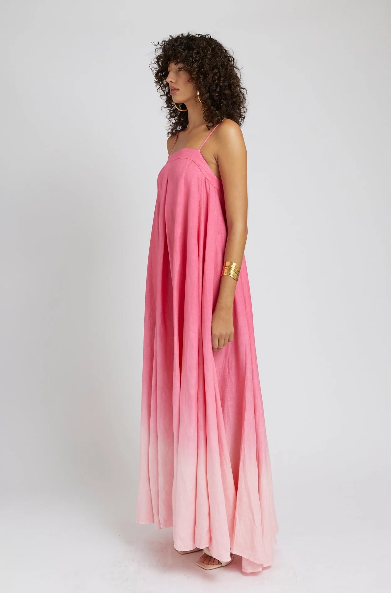 BLOOM MAXI DRESS - Pink Fade Floral Summer Dress for Women | Beach Wedding, Vacation & Party Outfit
