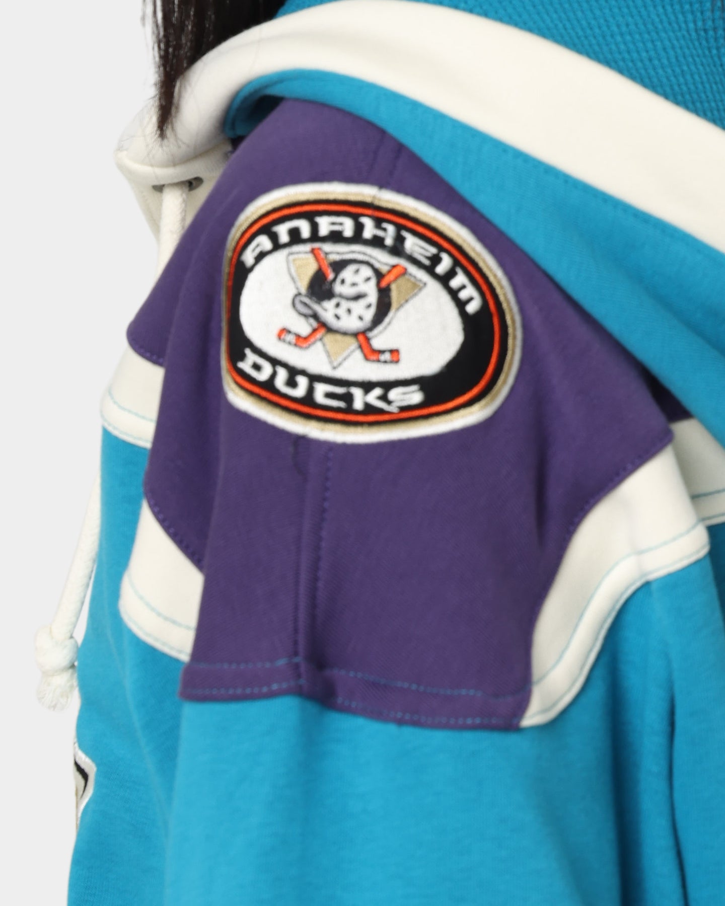 47 Brand Anaheim Ducks Lacer Hoodie - Purple & Sharks Teal Color - Men's NHL Hockey Pullover Sweatshirt for Game Day & Casual Wear