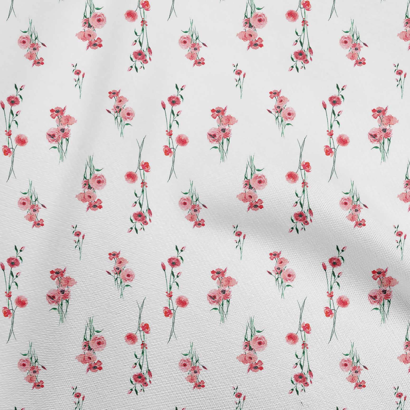 oneOone Cotton Silk Pink Floral Print Fabric by The Yard - 42 Inch Wide - Perfect for Dresses, Blouses, and Home Decor
