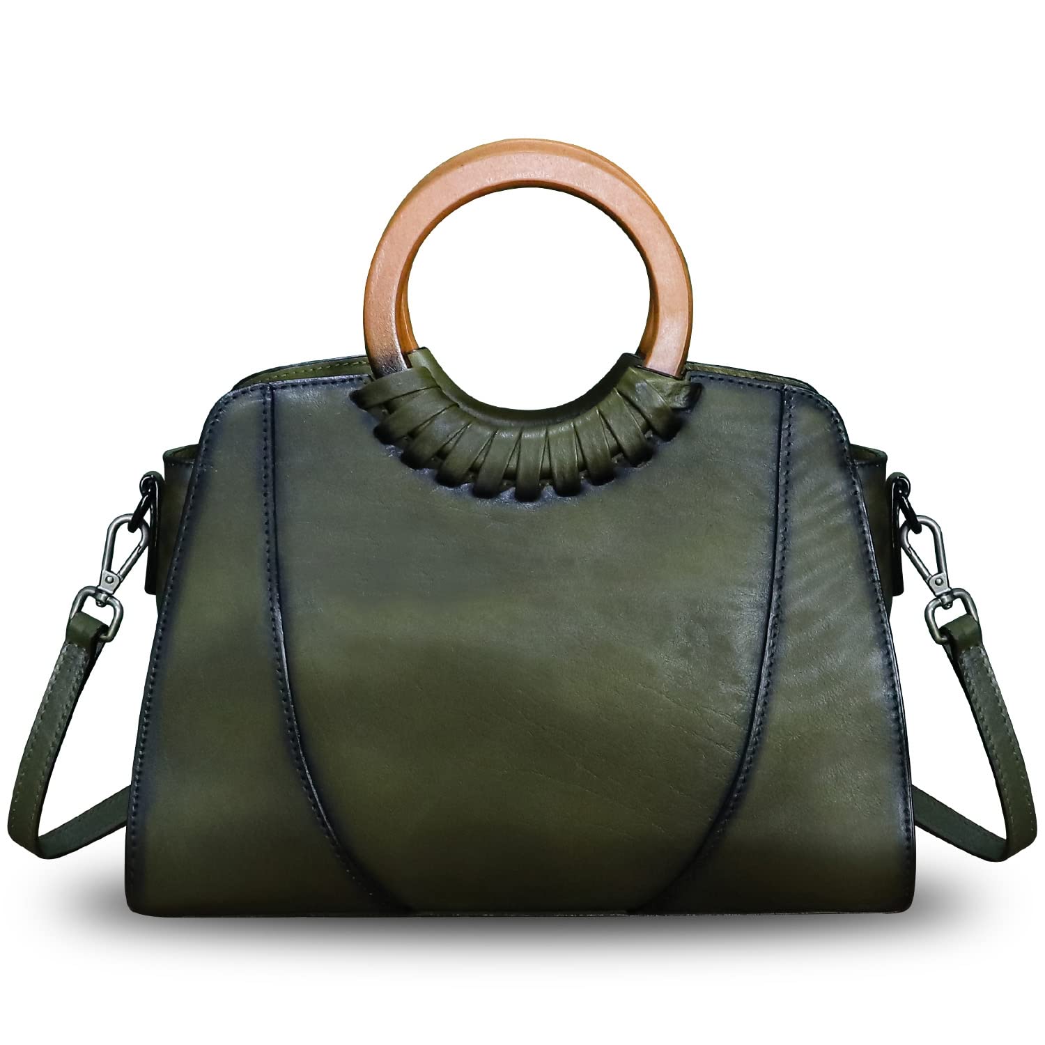 Genuine Leather Top Handle Handbag for Women - Retro Cowhide Satchel Crossbody Shoulder Purse - Perfect for Work, Travel & Everyday Use